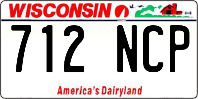 WI license plate 712NCP