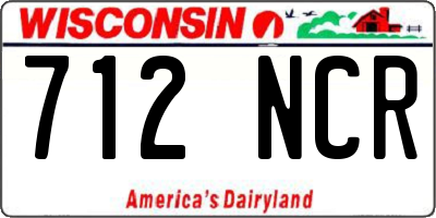 WI license plate 712NCR