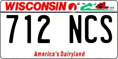 WI license plate 712NCS
