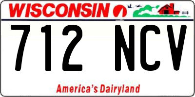 WI license plate 712NCV