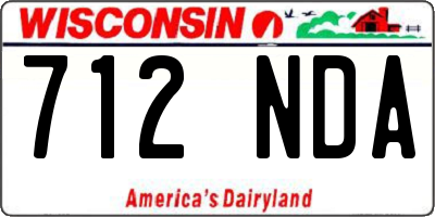WI license plate 712NDA