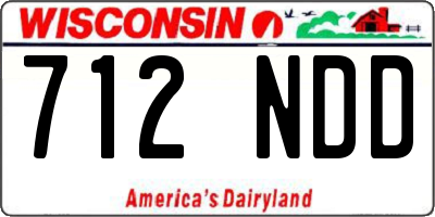 WI license plate 712NDD