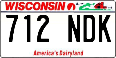 WI license plate 712NDK