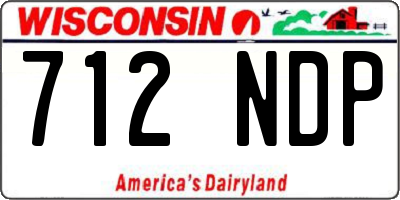 WI license plate 712NDP