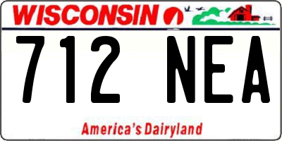 WI license plate 712NEA