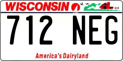 WI license plate 712NEG