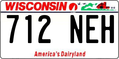 WI license plate 712NEH