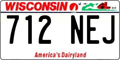 WI license plate 712NEJ