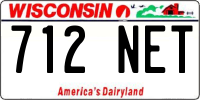 WI license plate 712NET