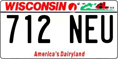 WI license plate 712NEU