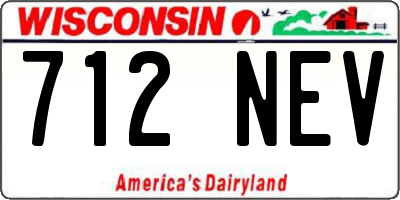 WI license plate 712NEV