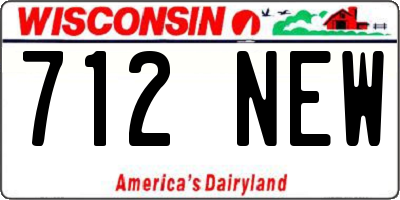 WI license plate 712NEW