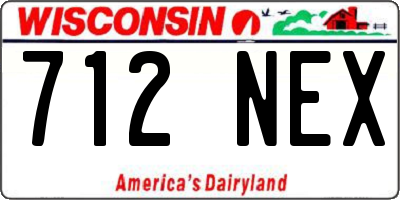 WI license plate 712NEX