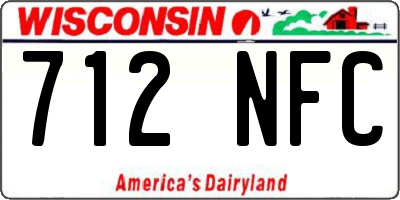 WI license plate 712NFC