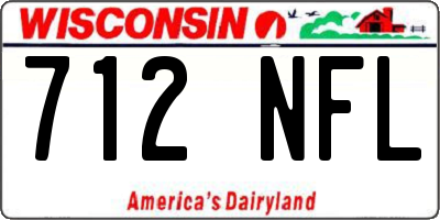 WI license plate 712NFL