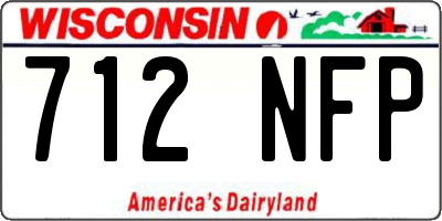WI license plate 712NFP