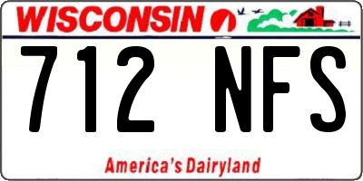 WI license plate 712NFS
