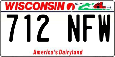 WI license plate 712NFW