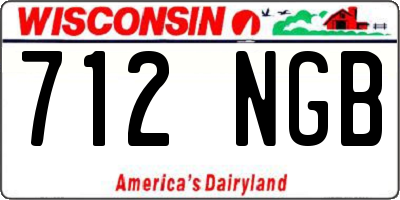 WI license plate 712NGB