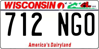 WI license plate 712NGO