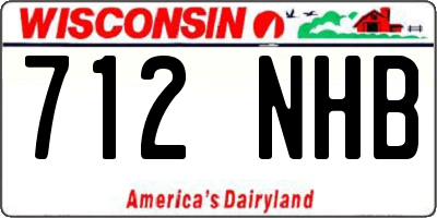 WI license plate 712NHB