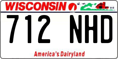 WI license plate 712NHD