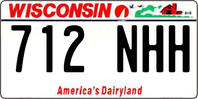 WI license plate 712NHH