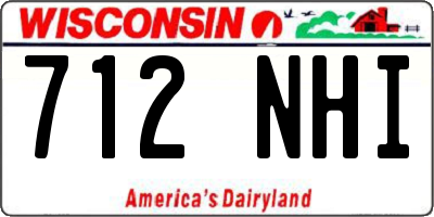 WI license plate 712NHI