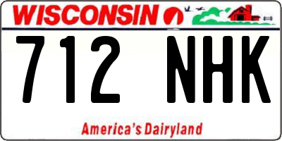 WI license plate 712NHK