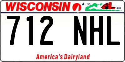 WI license plate 712NHL