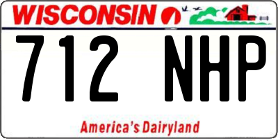 WI license plate 712NHP