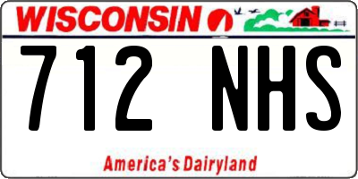 WI license plate 712NHS