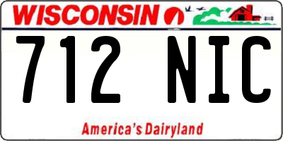 WI license plate 712NIC