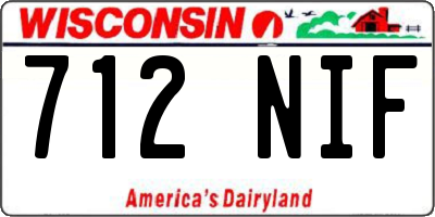 WI license plate 712NIF