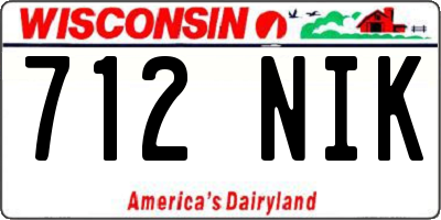 WI license plate 712NIK