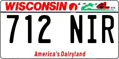 WI license plate 712NIR