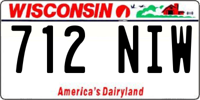 WI license plate 712NIW