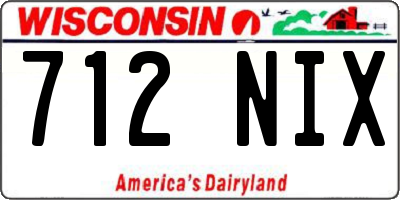 WI license plate 712NIX