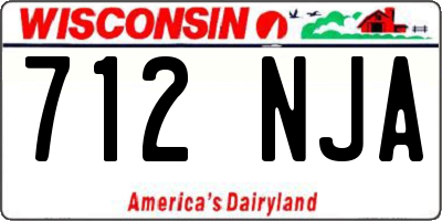 WI license plate 712NJA