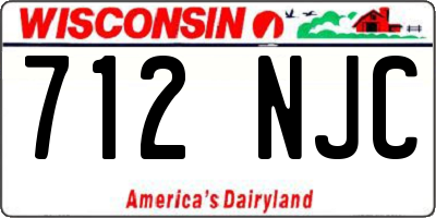 WI license plate 712NJC