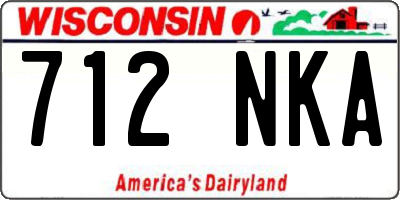 WI license plate 712NKA
