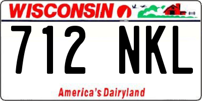WI license plate 712NKL