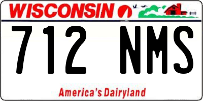WI license plate 712NMS
