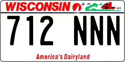 WI license plate 712NNN
