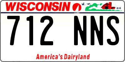 WI license plate 712NNS