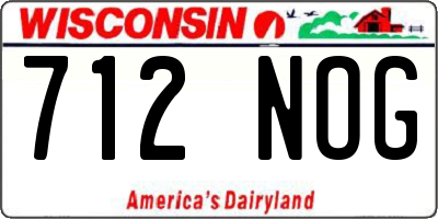 WI license plate 712NOG