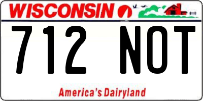 WI license plate 712NOT