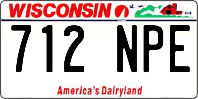 WI license plate 712NPE