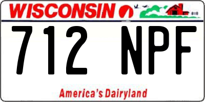 WI license plate 712NPF