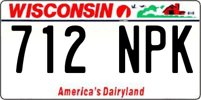 WI license plate 712NPK